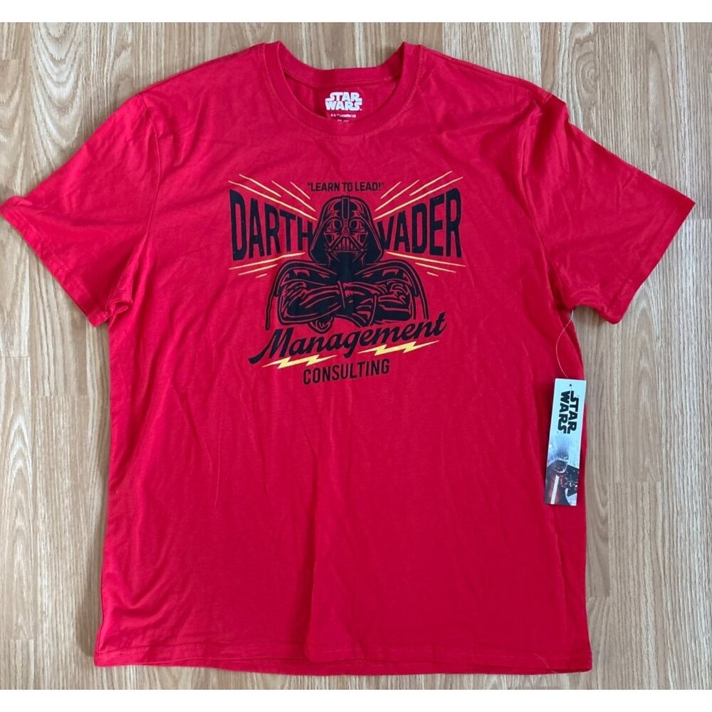 Darth Vader Shirt Star Wars Management Consulting Graphic Red T-Shirt XL Disney
